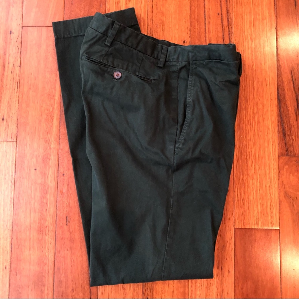 Men's Red Fleece 32/32 Dark Green Chino Pants